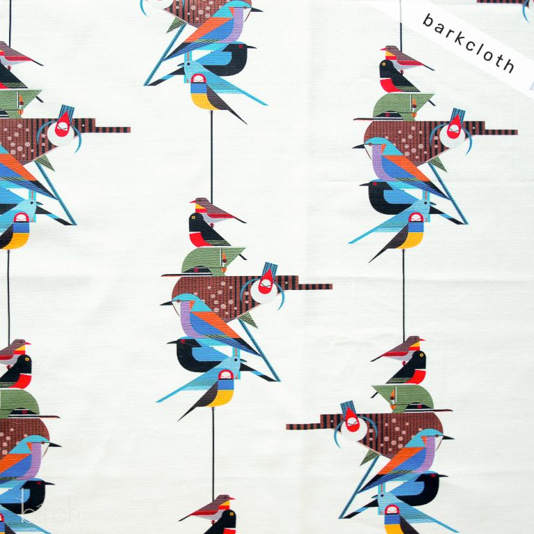 Large Birds Barkcloth Charley Harper Discovery Place-113 label