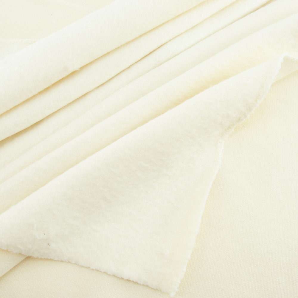 Cream Solid Fleece by Birch Organic Fabricworm