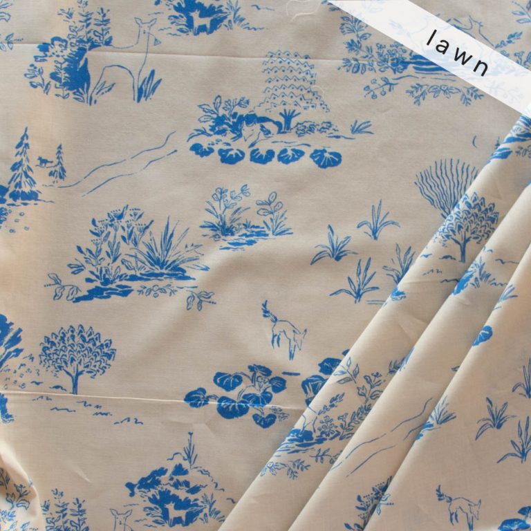 Fox Toile Forget Me Not LAWN
